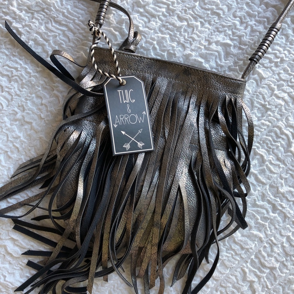🍁Sale⚡️Twig & Arrow metallic fringe crossbody